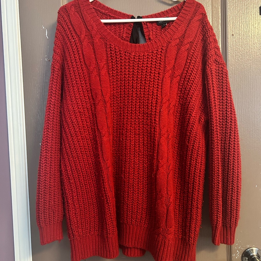 Torrid Scarlet Cable Knit Sweater